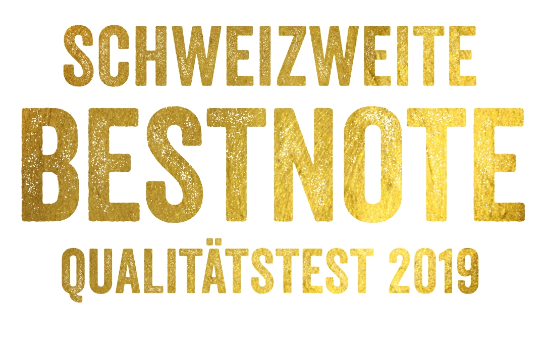 Schweizweite Bestnote Qualitätstest 2019